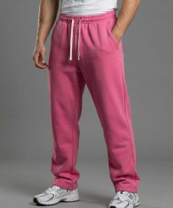 Pink Fleece-Lined Relaxed Sweatpants