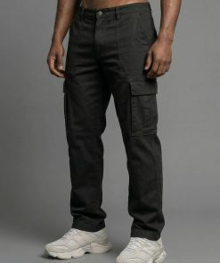 Black Modern Cotton Cargo Pants