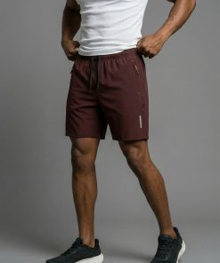 Burgundy Ice Silk Active Shorts V2