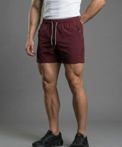 Burgundy Ice Silk Active Shorts