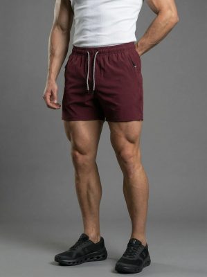 Burgundy Ice Silk Active Shorts