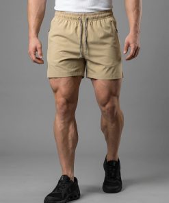 Beige Ice Silk Active Shorts