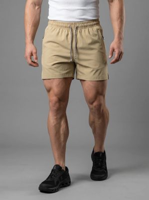Beige Ice Silk Active Shorts