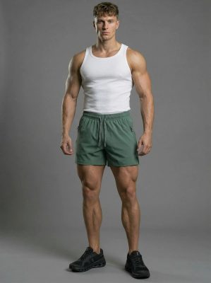 Dark Green Ice Silk Active Shorts